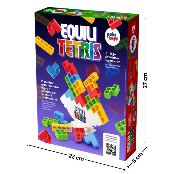 Imagem de Jogo Equili Tetris Brinquedo Raciocinio Lógico Coordenação Motora Equilibrio Competitivo Diversão Família Amigos Presente Infantil Festa Viagem