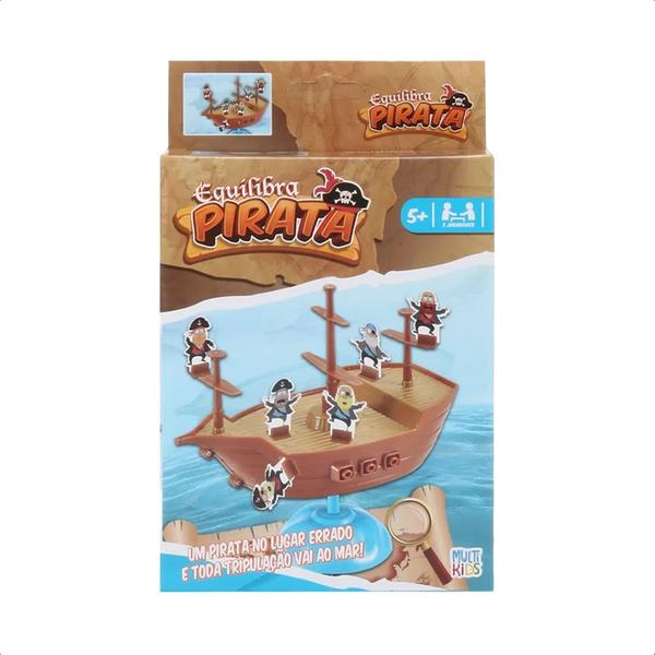 Imagem de Jogo Equilibra Pirata Estratégia Equilíbrio E Concentração 2 Modos Para Jogar + 5 Anos Multikids - BR1777