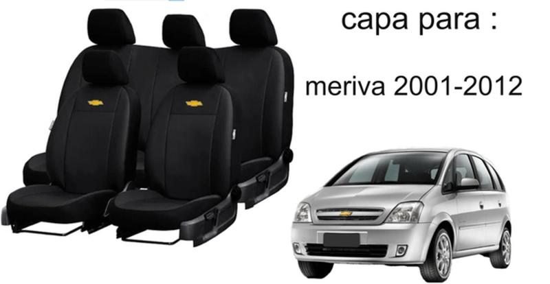 Imagem de Jogo Exclusivo de Capas de Couro para Meriva 2010 - Couro Impermeável + Chaveiro + Capa de Volante