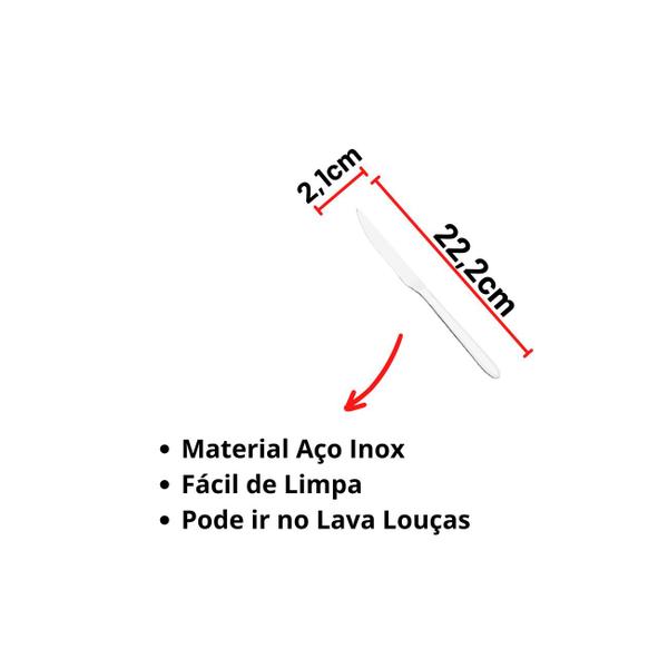 Imagem de Jogo Faca De Churrasco Solaris Inox Brinox Kit 12 Peças