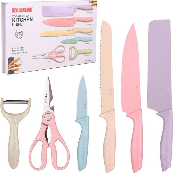Jogo Facas Chef Profissional 6 Pçs Facas Cozinha - DRAIK Imagem de Jogo Facas Chef Profissional 6 Pçs Facas Cozinha