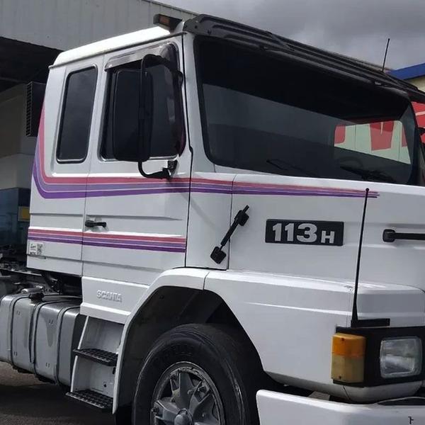 Imagem de Jogo Faixas Adesivo Scania 113t 113r 1994 Rosa Roxo Lilás