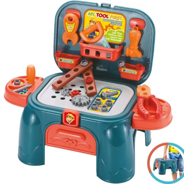 Imagem de Jogo Ferramenta de Brinquedo Maleta Banco Workshop Junior Completo para Criancas