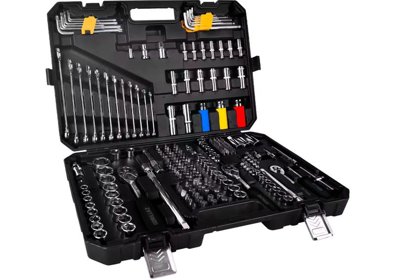 Jogo Ferramentas 222 Peças Bits Soquetes Chaves Com Maleta - Jogo