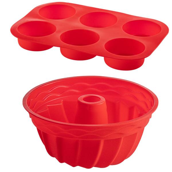 Imagem de Jogo Forma Cupcake Silicone + Forma Espiral Sortida Pudim