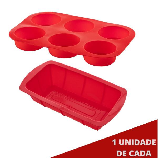 Imagem de Jogo Forma Silicone Resistente p/ Cupcakes e Pães Sortida