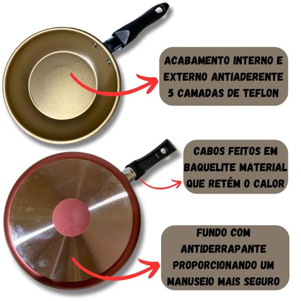 Jogo Frigideira Marcolar 16 E 20 Antiaderente C/ Tampa Imagem de Jogo Frigideira Marcolar 16 E 20 Antiaderente C/ Tampa