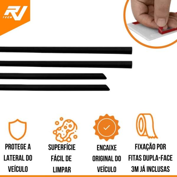 Jogo Friso Lateral Borrachão Gol G5 2009 a 2012 4 Portas Preto - GRID Imagem de Jogo Friso Lateral Borrachão Gol G5 2009 a 2012 4 Portas Preto