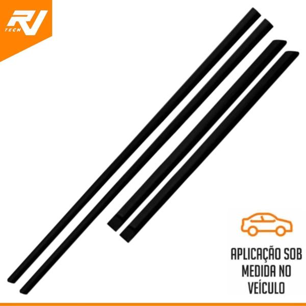 Jogo Friso Lateral Borrachão Gol G5 2009 a 2012 4 Portas Preto - GRID Imagem de Jogo Friso Lateral Borrachão Gol G5 2009 a 2012 4 Portas Preto