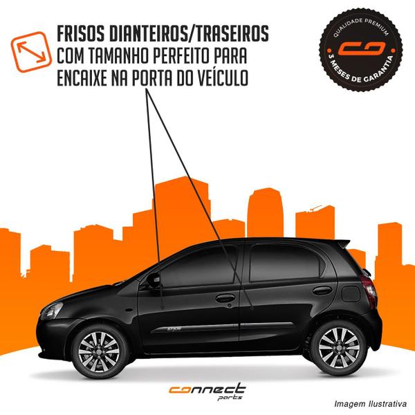 Imagem de Jogo Friso Lateral Etios 2012 a 2023 Cor Original Facão Alto Relevo Cromada