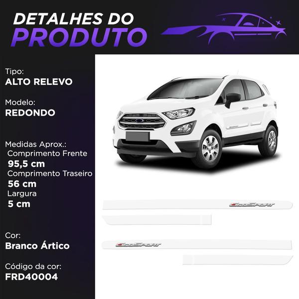 Imagem de Jogo Friso Lateral Redondo Ecosport 2013 a 2021 com Grafia Cromada Alto Relevo