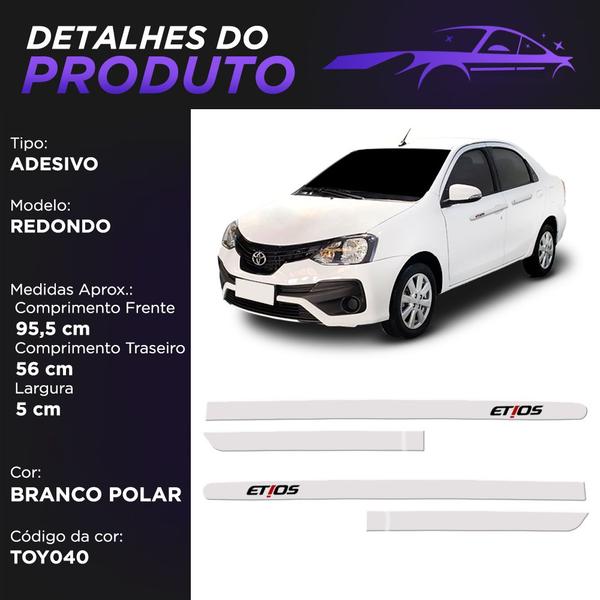 Imagem de Jogo Friso Lateral Redondo Etios Hatch Sedan 2012 a 2021