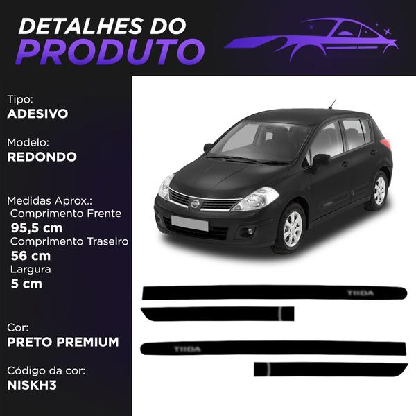 Imagem de Jogo Friso Lateral Redondo Tiida Hatch Sedan 2008 a 2013