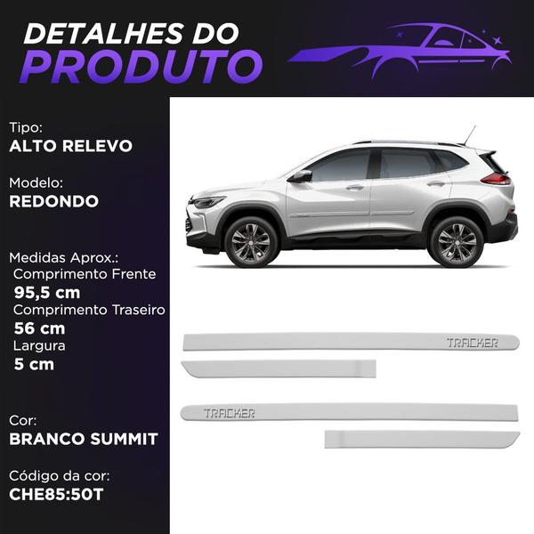 Imagem de Jogo Friso Lateral Redondo Tracker 2013 a 2023 Branco Summit Alto Relevo