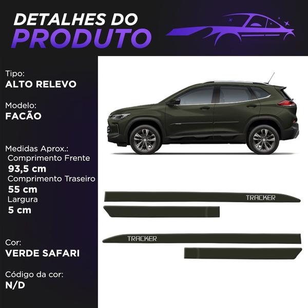 Jogo Friso Lateral Tracker 2013 a 2025 Alto Relevo - ZP Automotive Imagem de Jogo Friso Lateral Tracker 2013 a 2025 Alto Relevo