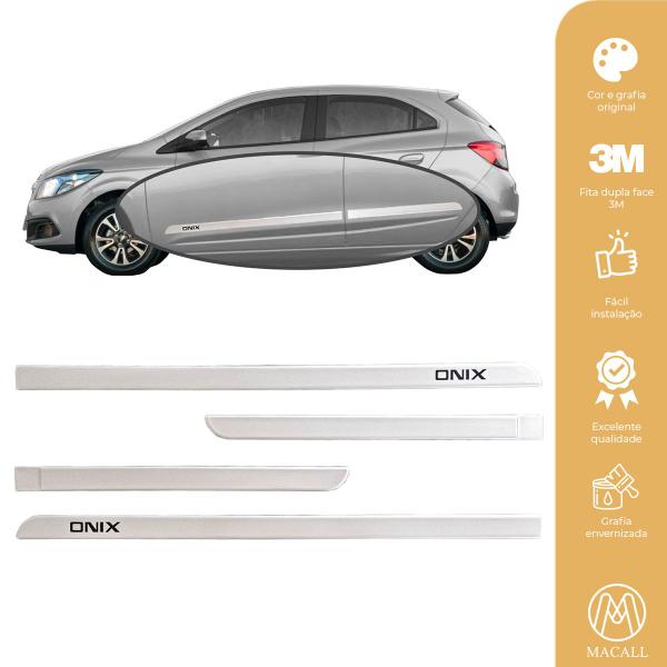 Imagem de Jogo Friso Slim Lateral Chevrolet Onix Original com Grafia