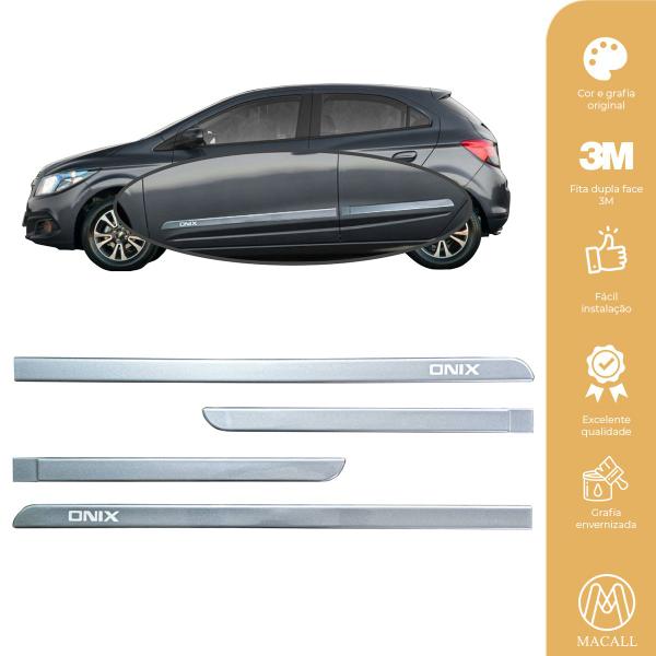 Imagem de Jogo Friso Slim Lateral Chevrolet Onix Original com Grafia