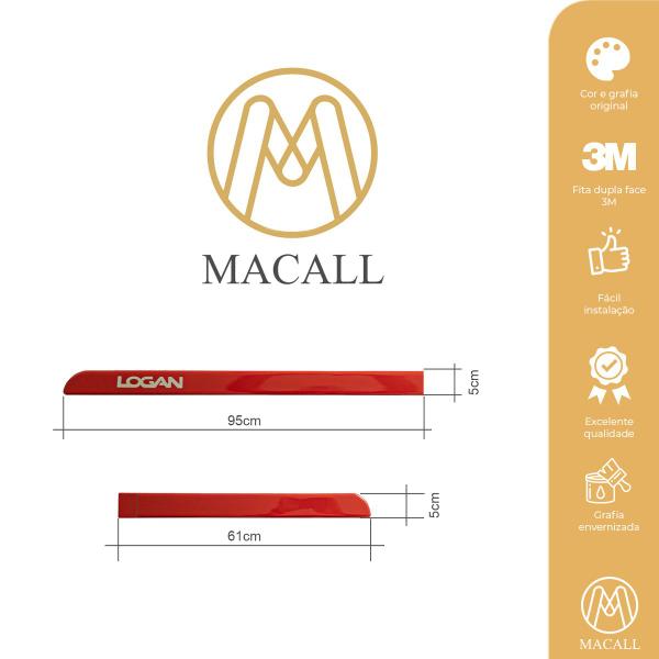 Imagem de Jogo Friso Slim Lateral Renault Logan Original com Grafia Cores