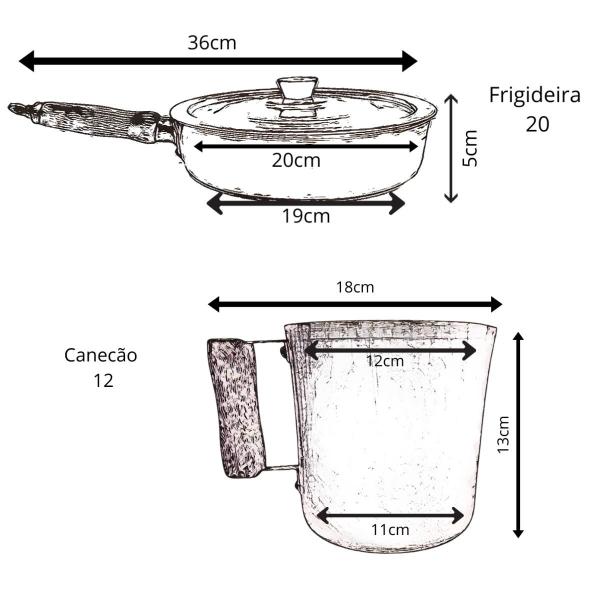 Imagem de Jogo Grande de Panelas Canecão Frigideira 7 pçs Alumínio