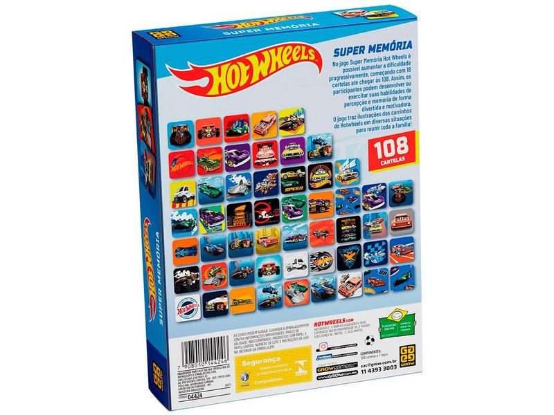 Imagem de Jogo Hot Wheels Super Memória Grow 109 Peças