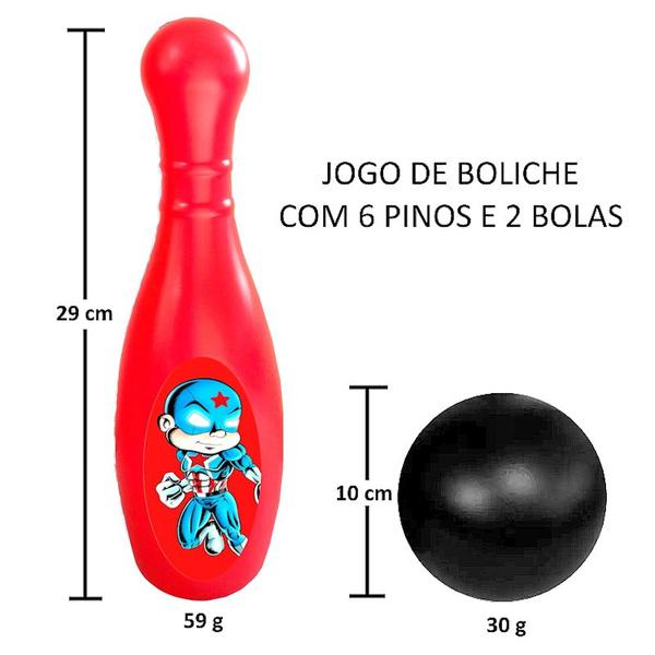 Imagem de Jogo Infantil para Família e Amigos Boliche Grande Topo Hero América