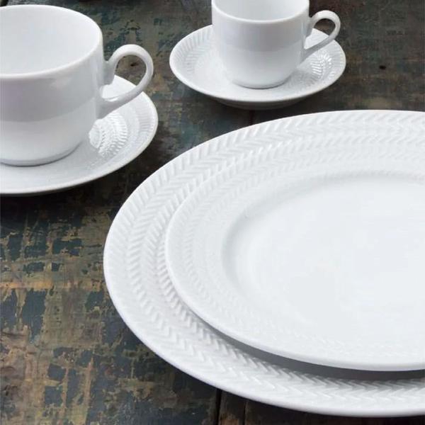 Jogo Jantar E Chá 30 Peças Chevron Relevo ZigZag Porcelana Germer - Porcelanas Germer Imagem de Jogo Jantar E Chá 30 Peças Chevron Relevo ZigZag Porcelana Germer