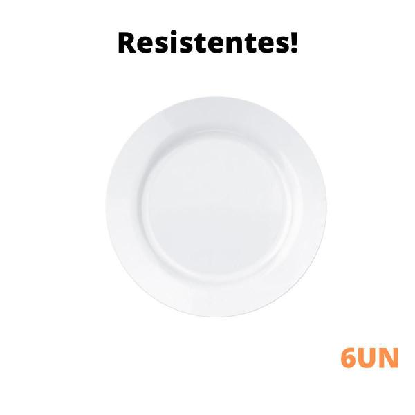 Jogo Kit 6 Prato Branco Opaline Raso Resistente 24Cm Duralex - Nadir Figueiredo Imagem de Jogo Kit 6 Prato Branco Opaline Raso Resistente 24Cm Duralex