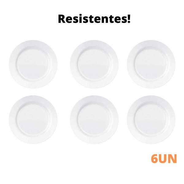 Jogo Kit 6 Prato Branco Opaline Raso Resistente 24Cm Duralex - Nadir Figueiredo Imagem de Jogo Kit 6 Prato Branco Opaline Raso Resistente 24Cm Duralex