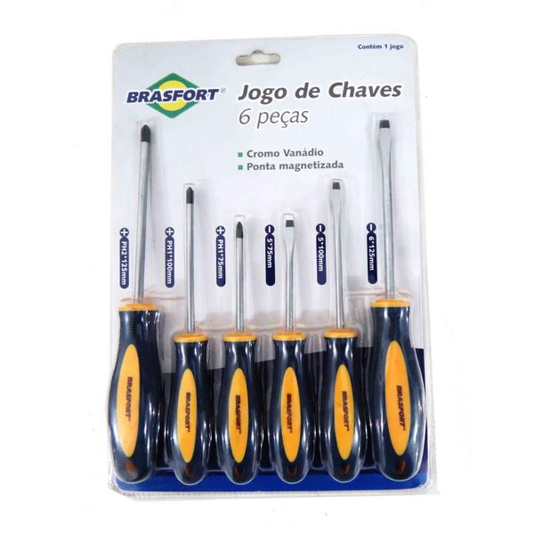 Imagem de Jogo Kit Chave De Fenda/Philips Magnetizado Crv Com 6 Peças