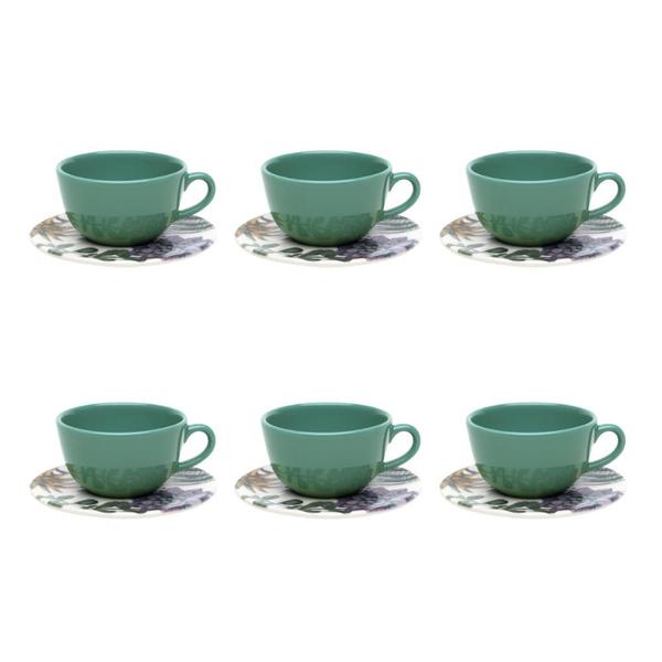 Jogo Kit De 6 Xícaras De Chá Café Com Pires 200ml Unni Bothanica Oxford Imagem de Jogo Kit De 6 Xícaras De Chá Café Com Pires 200ml Unni Bothanica Oxford