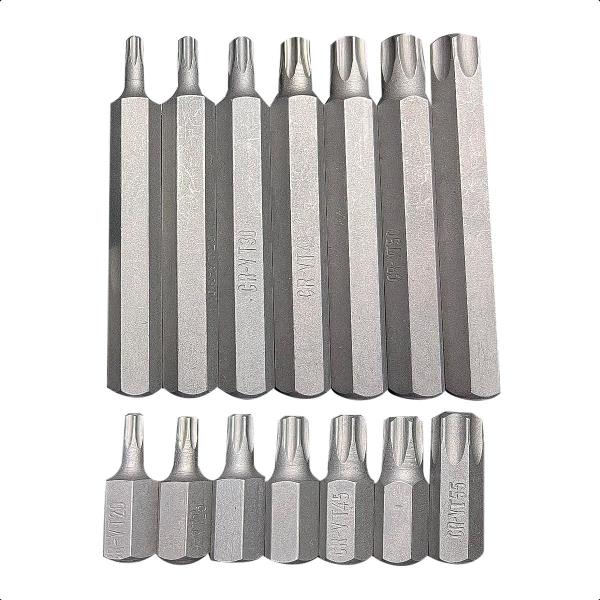 Imagem de Jogo Kit De Bits Torx 15 Peças T20 a T55 Aço Crv Com Maleta