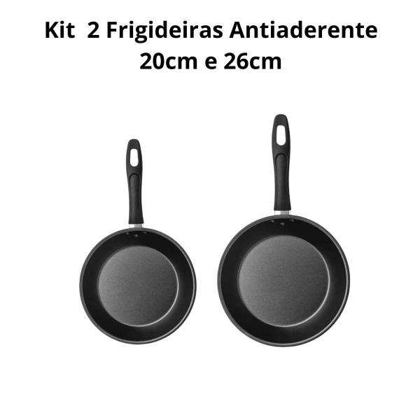 Imagem de Jogo Kit Frigideira Antiaderente 2 Peças 20cm e 26cm