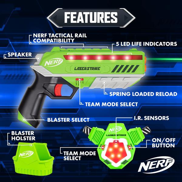 Imagem de Jogo Laser Tag Nerf Laser Strike para 4 jogadores com blasters e coletes