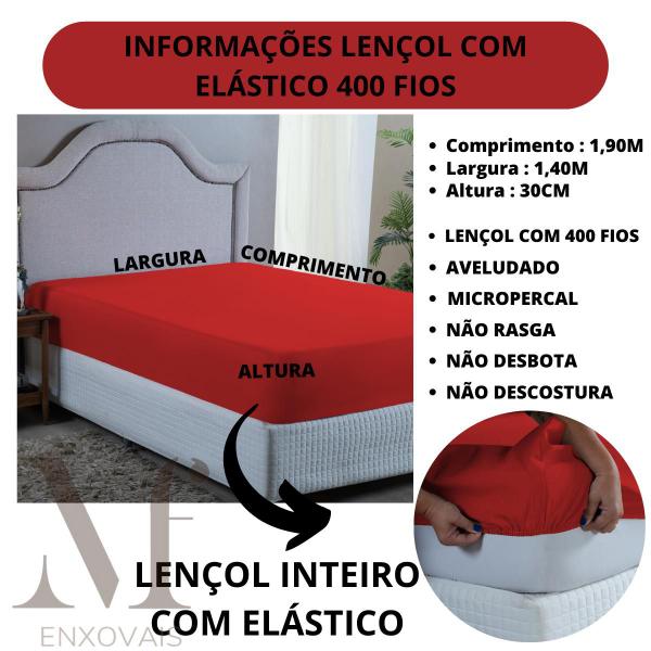 Imagem de Jogo Lençol Cama Box Casal 400 Fios 03 Peças Toque Aveludado Lindo e Macio