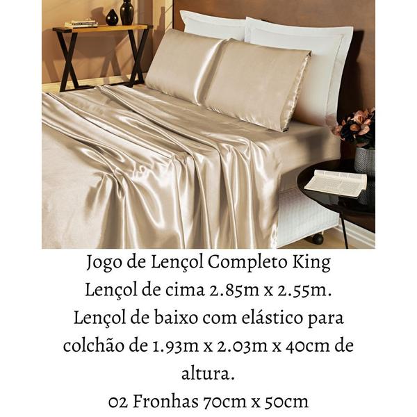 Imagem de Jogo Lençol Cama King 4 Peças Cetim Charmousse Romantic