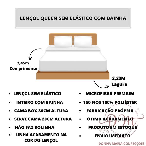 Imagem de Jogo Lençol Queen Size 4 Peças para Revenda Hotel Pousada Hospital