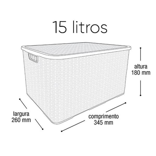 Imagem de Jogo Lixeira Rattan C/ Pedal 7L + Caixa Rattan 15Lts Preta