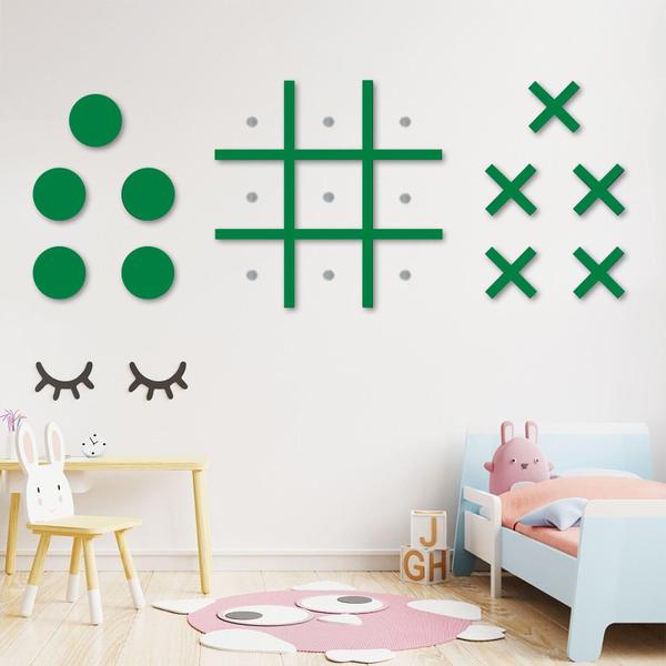 Imagem de Jogo magnético Tic Tac Toe para montagem na parede DUOLIYBC Green PVC