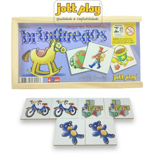 Imagem de Jogo Memória Brinquedos 40 peças madeira Pedagogico DIdatico Jott Play