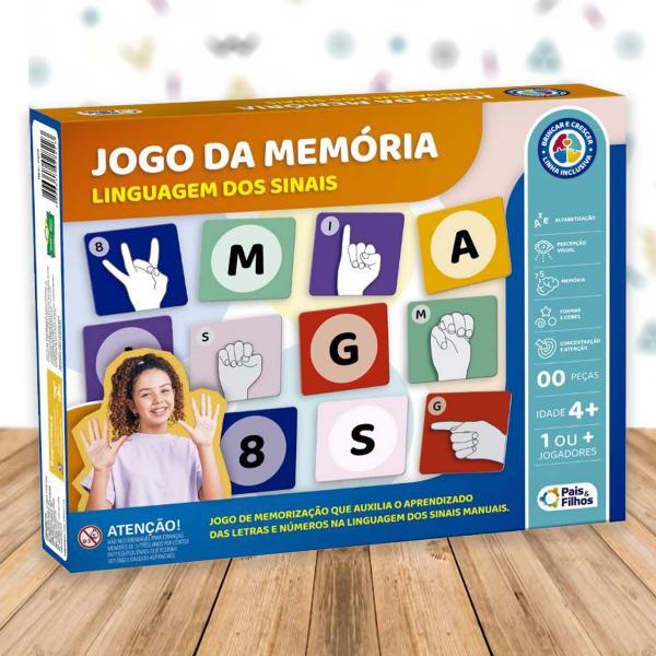 Imagem de Jogo Memoria Linguagem Dos Sinais Libras Infantil Educativo 80 Peças