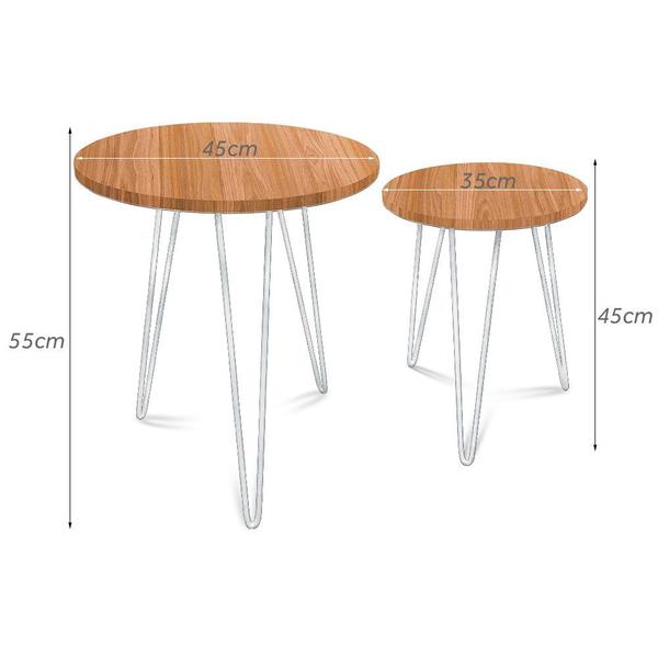 Imagem de Jogo Mesa De Canto Hairpin Leg Madeira Dupla Lateral Decor