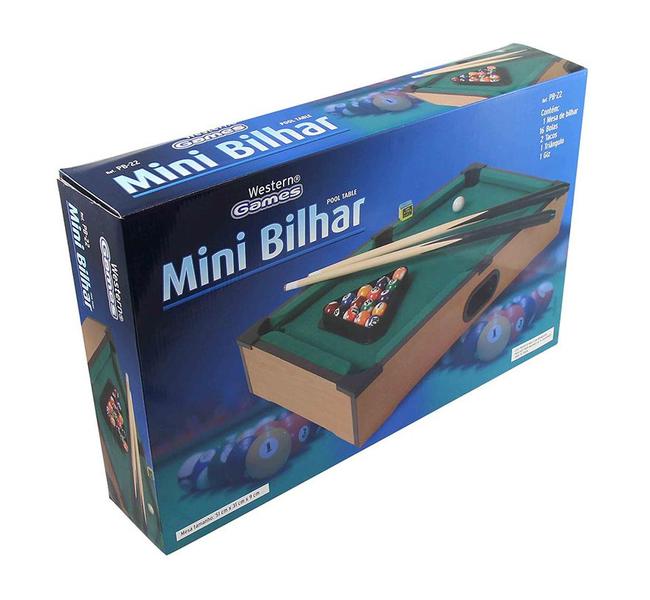 Imagem de Jogo mesa mini bilhar sinuca snooker 51 X 31 X 9cm completo