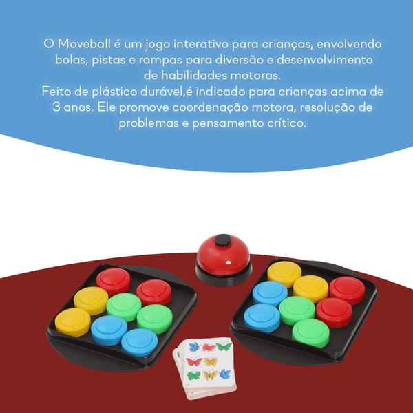 Imagem de Jogo Moveball Com Botões Cartas Divertido 1201 Pakitoys