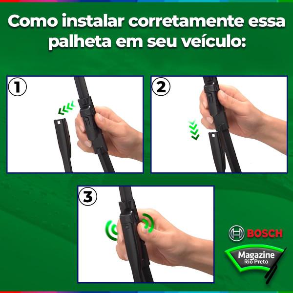 Jogo Palheta Dianteira e Traseira Original Bosch GM Agile 2012 a 2014 Imagem de Jogo Palheta Dianteira e Traseira Original Bosch GM Agile 2012 a 2014
