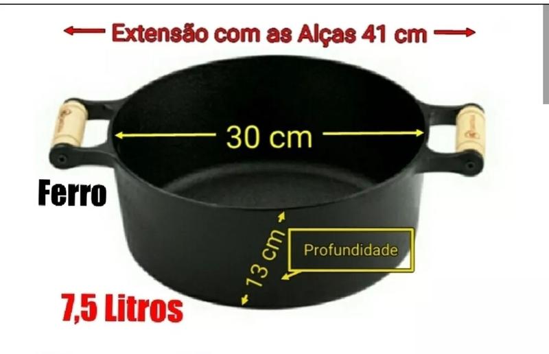 Imagem de Jogo Panela De Ferro Caçarola Gourmet N22 N24 E N30 Envio Rápido