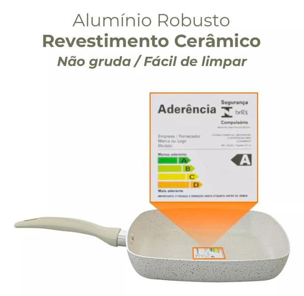 Jogo Panelas Antiaderente Revestimento Cerâmica Vanilla - casambiente Imagem de Jogo Panelas Antiaderente Revestimento Cerâmica Vanilla