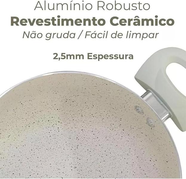 Jogo Panelas Antiaderente Revestimento Cerâmica Vanilla - casambiente Imagem de Jogo Panelas Antiaderente Revestimento Cerâmica Vanilla