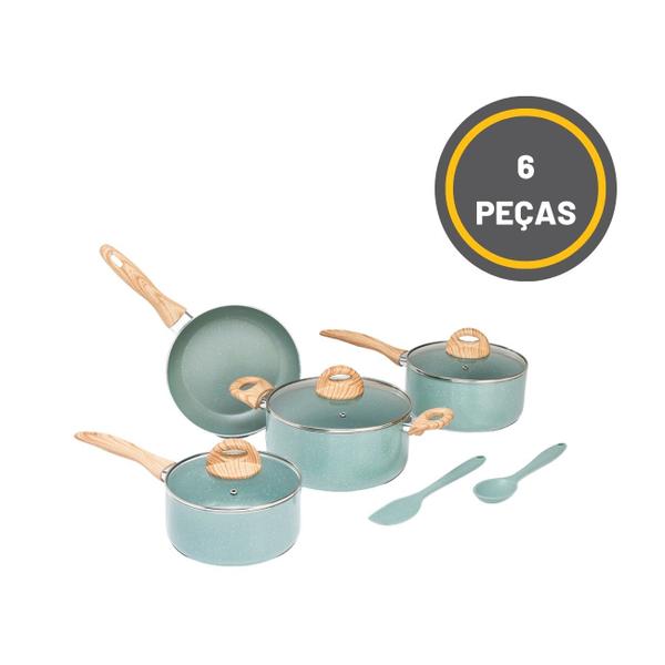 Imagem de Jogo Panelas Brinox Indução Ceramic Life Botanika Kit 6 Pçs