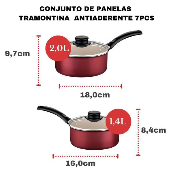 Jogo Panelas Tramontina Turim 7 Pçs Imagem de Jogo Panelas Tramontina Turim 7 Pçs
