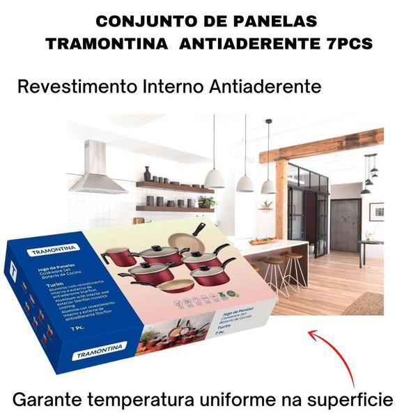 Jogo Panelas Tramontina Turim 7 Pçs Imagem de Jogo Panelas Tramontina Turim 7 Pçs